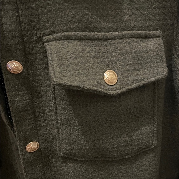 Express Dark Olive Shacket - Size Small - Picture 3 of 7